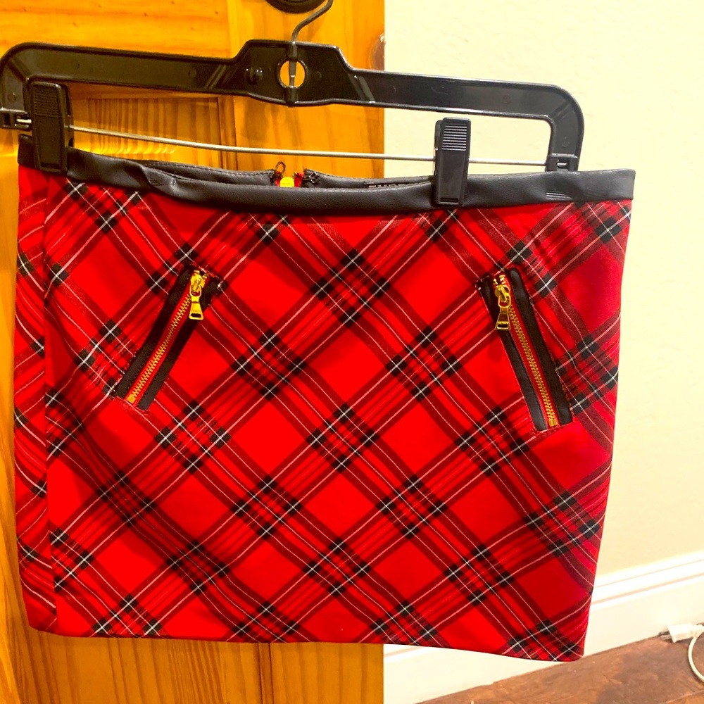 Red plaid miniskirt from Xpress never been worn!